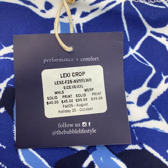 The Bubble Womens Lexi Crop Top Blue Size Medium‎ NWT - Picture 7 of 10